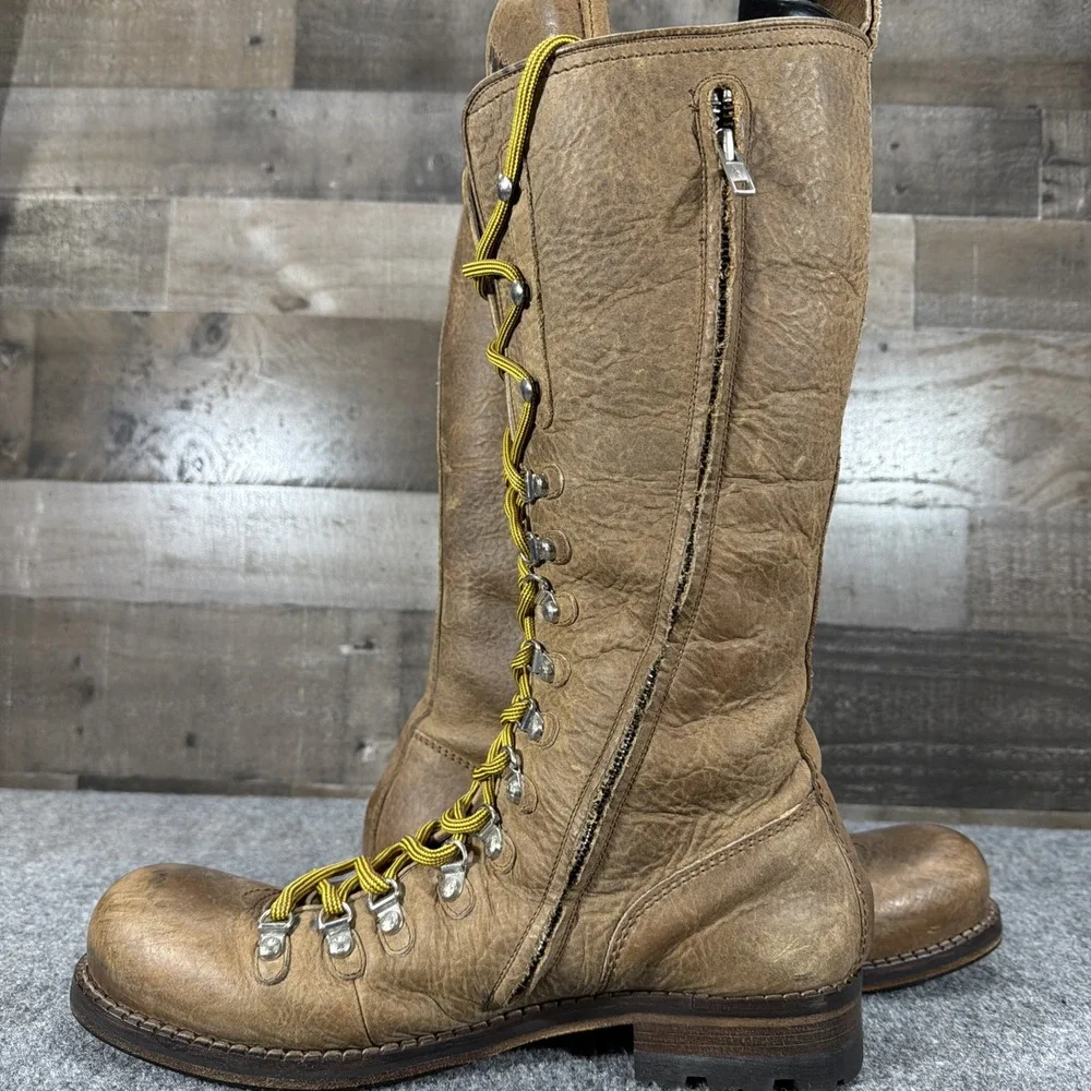 RARE DSQUARED2 Tall Canadian Hiking Boots Leather Archive Maple Leaf Italy 45/12